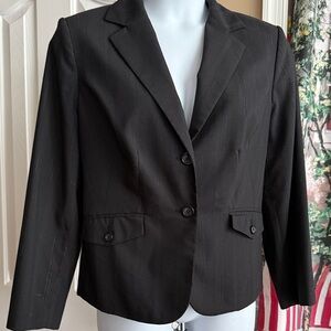 Classic Black Women's Blazer with shimmer stripes